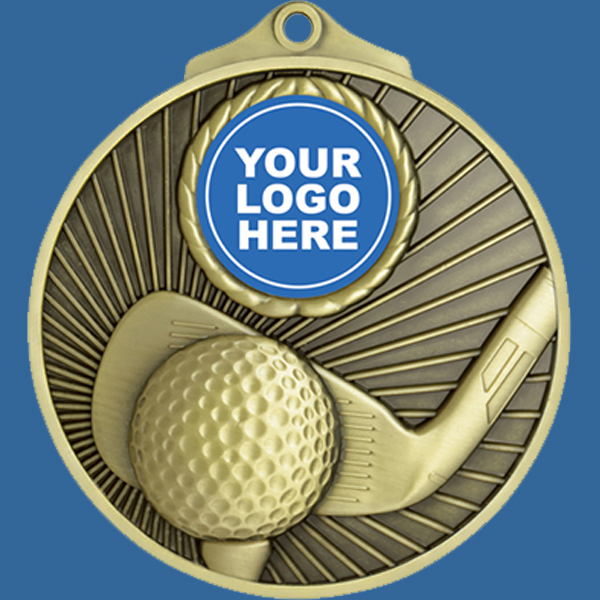 MZ117Bt Large Insert Golf Medal Gold
