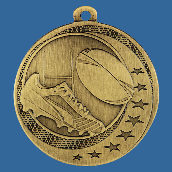 MW913Gt Wayfare Series Rugby Medal Antique Gold