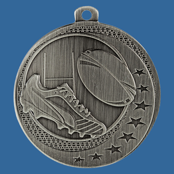 MW913St Wayfare Series Rugby Medal Antique Silver