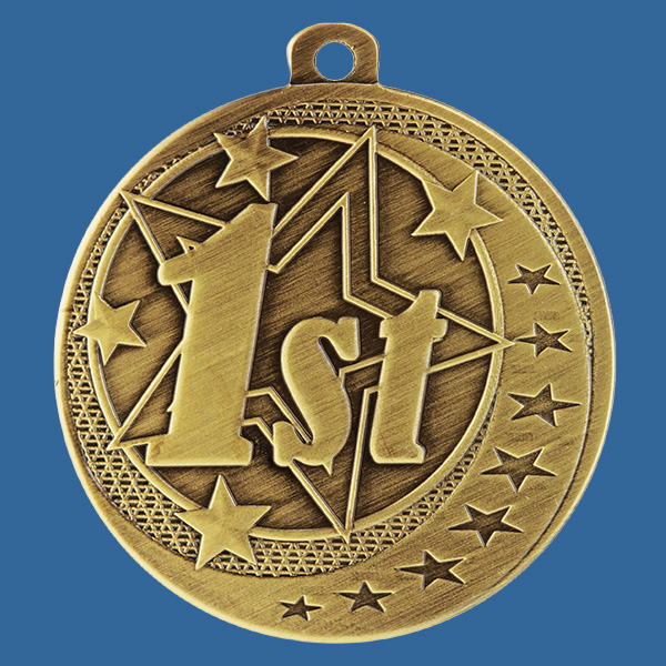 MW951Gt Wayfare Series First Place Medal Antique Gold
