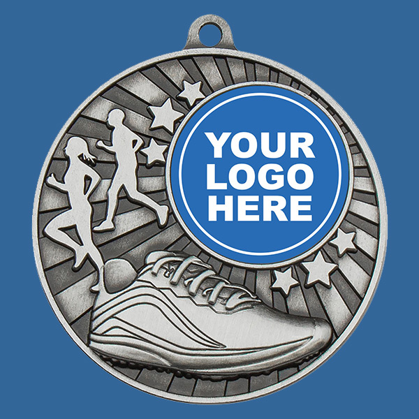 MZ625St Cross Country Medal Antique Silver 50mm