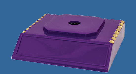 7508t Purple with gold Plastic Base 78mm Width 23mm Height