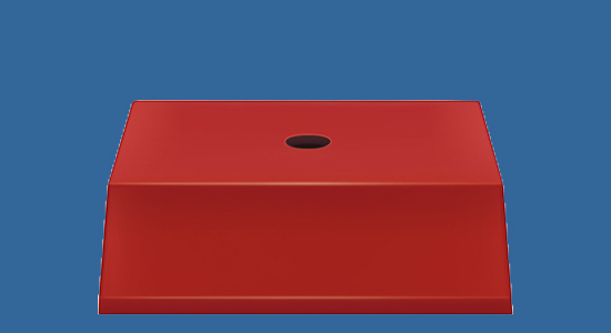 7606t Red Plastic Trophy Base - 78mm Wide