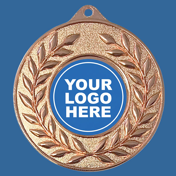 MW50Bc Bright Bronze Wreath Medal 50mm - 2mm Thick