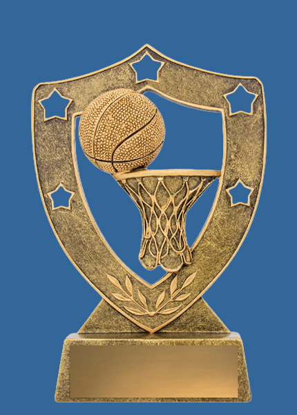 13_34t Gold Shield Series Basketball Resin Trophy