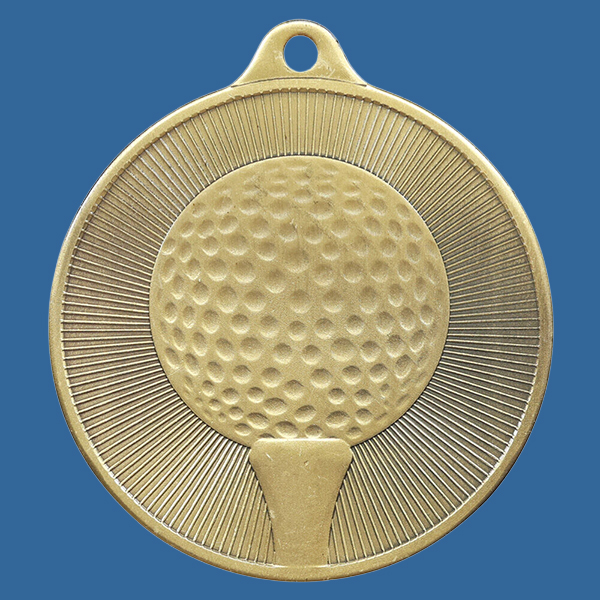 1088-10Ge Universal Series Antique Iron Gold Golf Medal 50mm