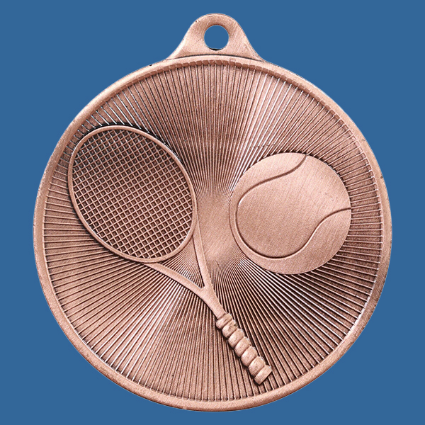 1088-12BRe Universal Series Antique Iron Bronze Tennis Medal 50mm