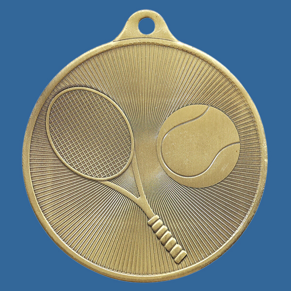 1088-12Ge Universal Series Antique Iron Gold Tennis Medal 50mm