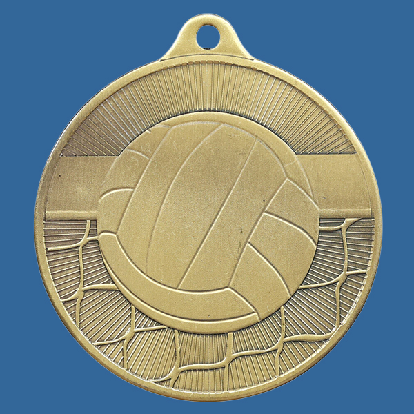 1088-13Ge Universal Series Antique Iron Gold Volleyball Medal 50mm