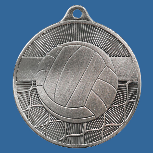 1088-13Se Universal Series Antique Iron Silver Volleyball Medal 50mm