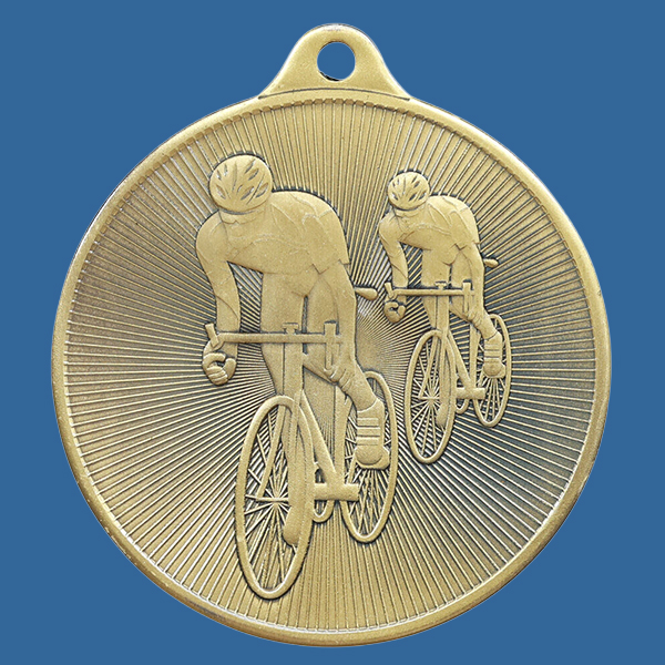 1088-14Ge Universal Series Antique Iron Gold Cycling Medal 50mm