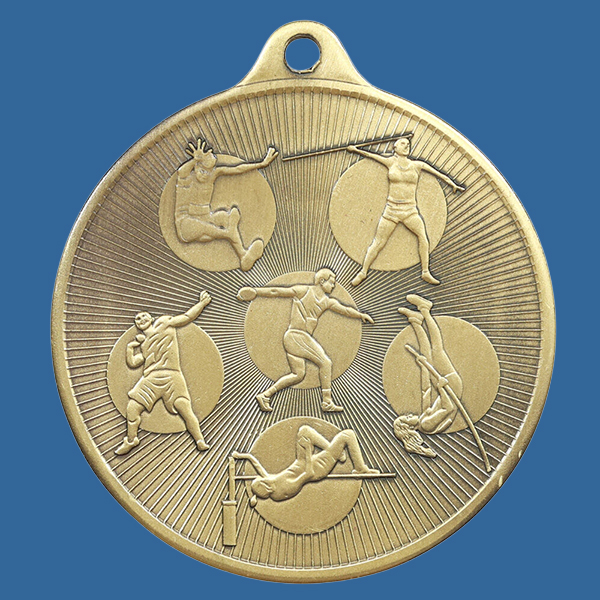 1088-16Ge Universal Series Antique Iron Gold Athletics Medal 50mm