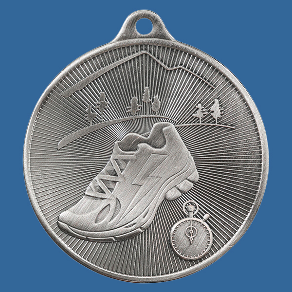 1088-18Se Universal Series Antique Iron Silver Cross Country Medal 50mm