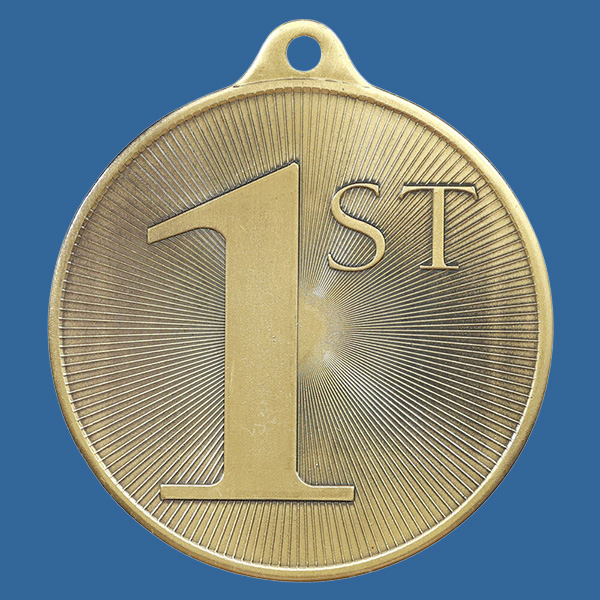 1088-1STe Universal Series Antique Iron Gold 1st Place Medal 50mm