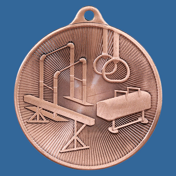 1088-20BRe Universal Series Antique Iron Bronze Gymnastics Medal 50mm