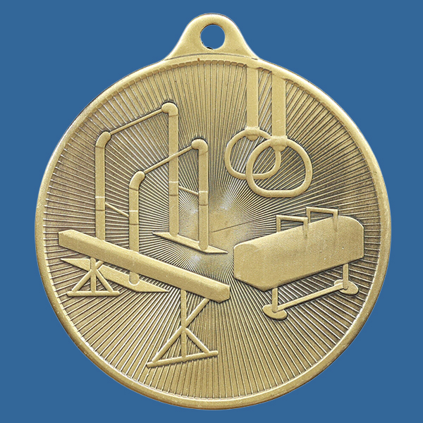 1088-20Ge Universal Series Antique Iron Gold Gymnastics Medal 50mm