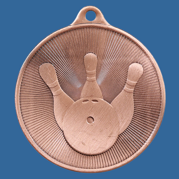 1088-21BRe Universal Series Antique Iron Bronze Bowling Medal 50mm