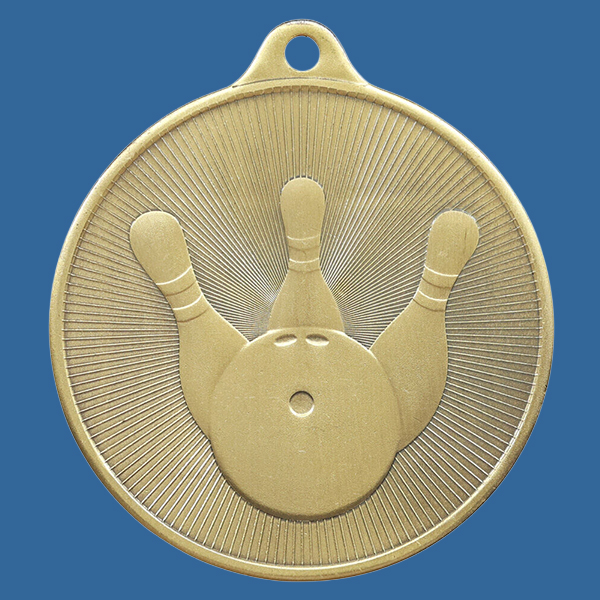 1088-21Ge Universal Series Antique Iron Gold Bowling Medal 50mm