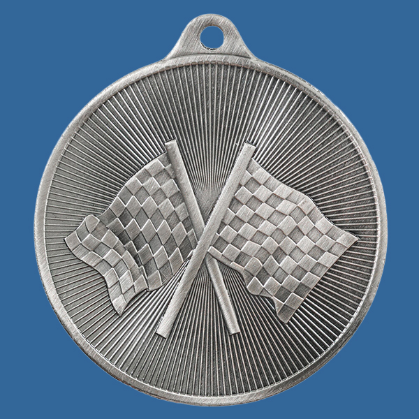 1088-23Se Universal Series Antique Iron Silver Motorsports Medal 50mm