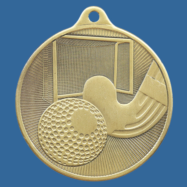 1088-24Ge Universal Series Antique Iron Gold Hockey Medal 50mm