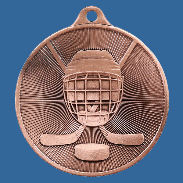 1088-25BRe Universal Series Antique Iron Bronze Ice Hockey Medal 50mm