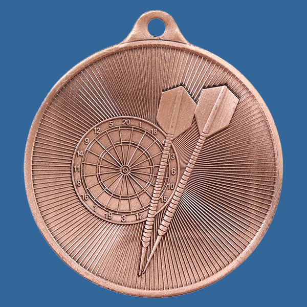 1088-26BRe Universal Series Antique Iron Bronze Darts Medal 50mm