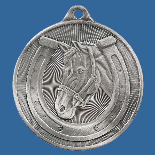 1088-29Se Universal Series Antique Iron Silver Horses Medal 50mm