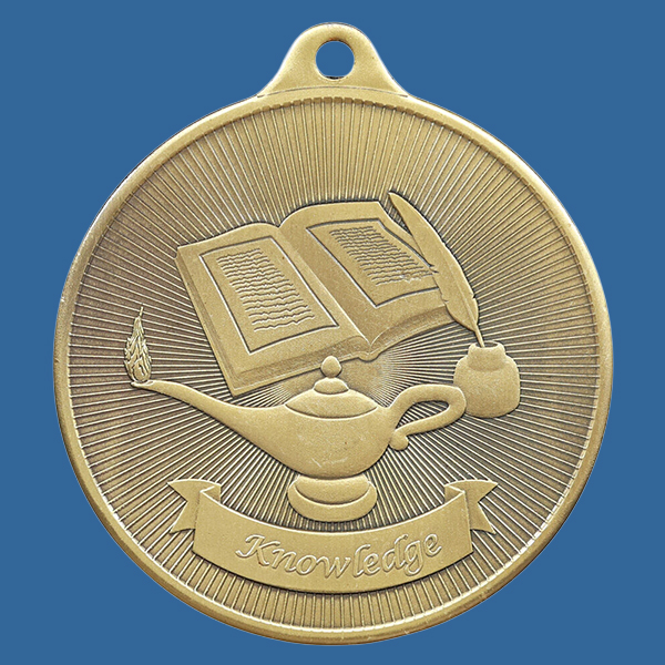 1088-39Ge Universal Series Antique Iron Gold Knowledge Medal 50mm