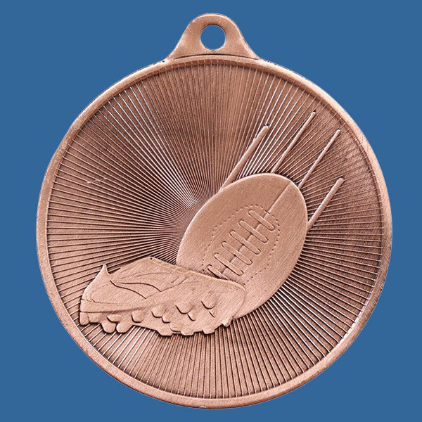 1088-3BR Universal Series Antique Iron Bronze Aussie Rules Medal 50mm