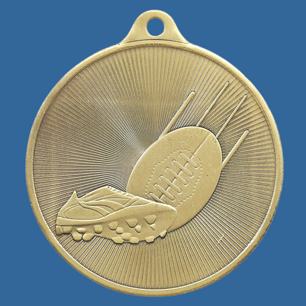 1088-3G Universal Series Antique Iron Gold Aussie Rules Medal 50mm