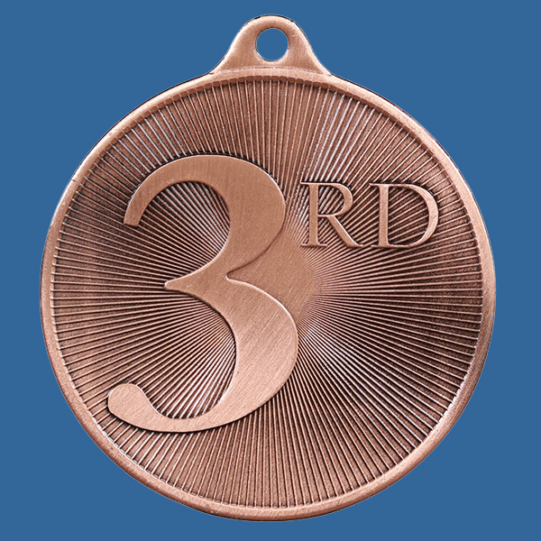 1088-3RDe Universal Series Antique Iron Bronze 3RD Place Medal 50mm