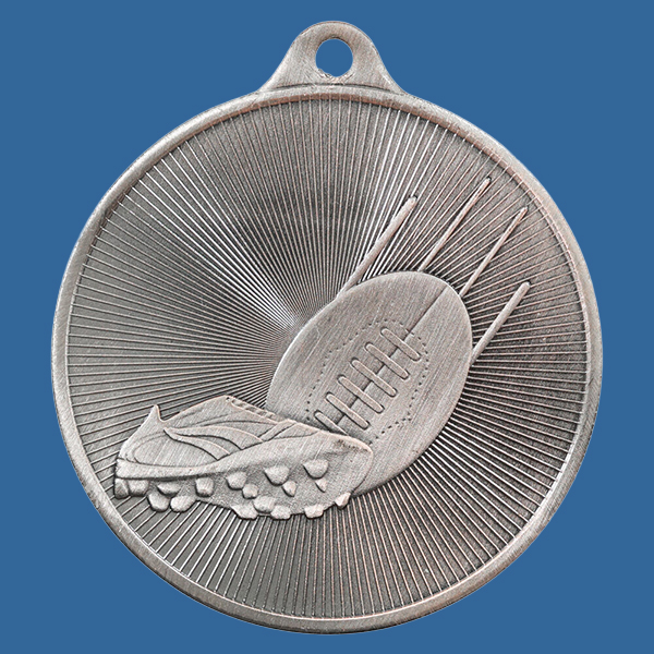 1088-3S Universal Series Antique Iron Silver Aussie Rules Medal 50mm