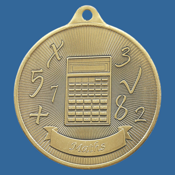 1088-40Ge Universal Series Antique Iron Gold Maths Medal 50mm