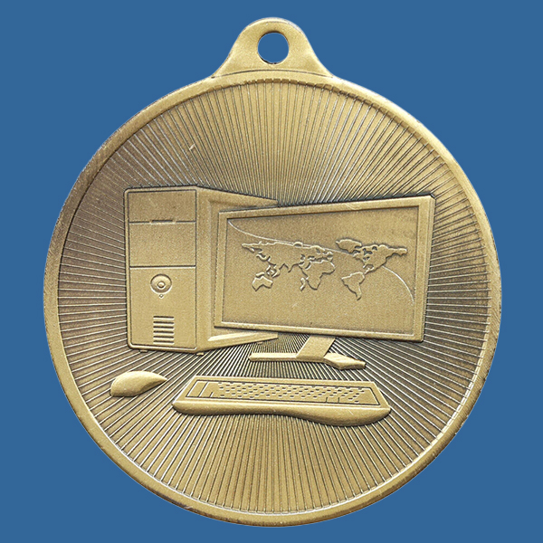 1088-42Ge Universal Series Antique Iron Gold Computers Medal 50mm