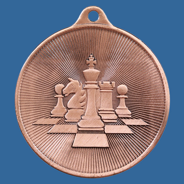 1088-43BRe Universal Series Antique Iron Bronze Chess Medal 50mm
