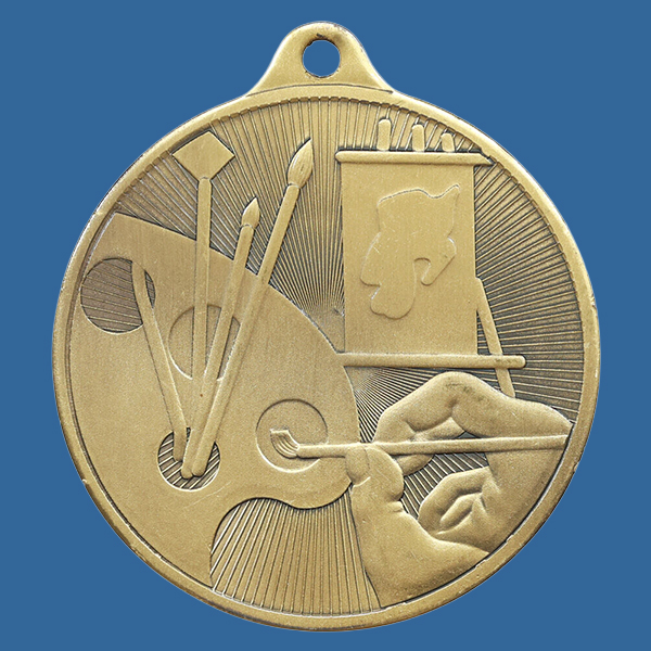1088-46Ge Universal Series Antique Iron Gold Art Medal 50mm