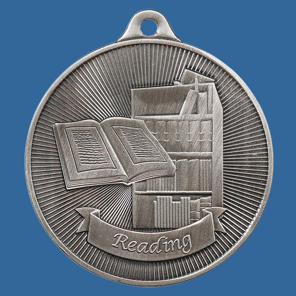 1088-49Se Universal Series Antique Iron Silver Reading Medal 50mm
