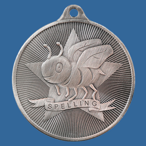 1088-50Se Universal Series Antique Iron Silver Spelling Medal 50mm