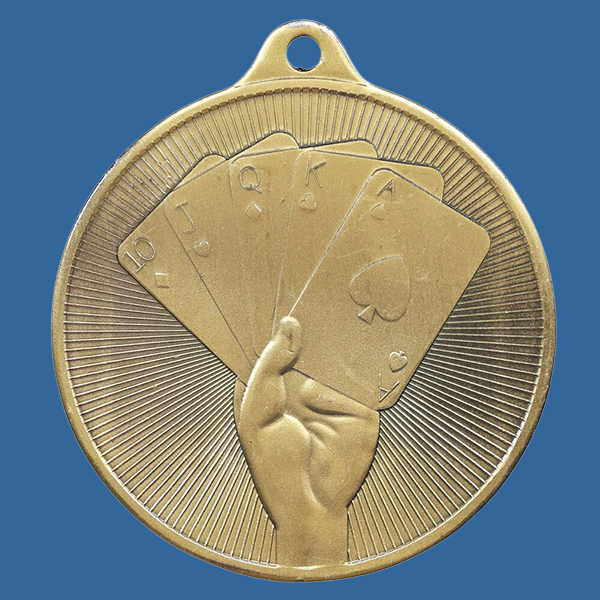 1088-54Ge Universal Series Antique Iron Gold Cards Medal 50mm