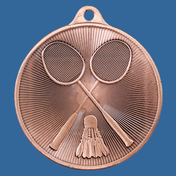 1088-57BRe Universal Series Antique Iron Bronze Badminton Medal 50mm