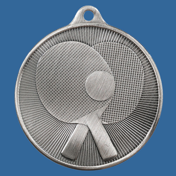 1088-59Se Universal Series Antique Iron Silver Table Tennis Medal 50mm