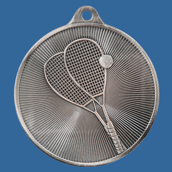 1088-60Se Universal Series Squash Medal Antique Iron Silver - 2mm Thick