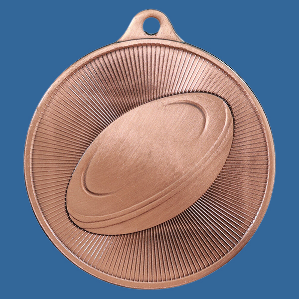 1088-6BRe Universal Series Antique Iron Bronze Rugby Medal 50mm