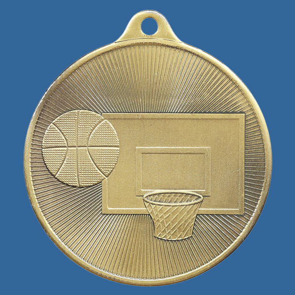 1088-7Ge Universal Series Antique Iron Gold Basketball Medal 50mm