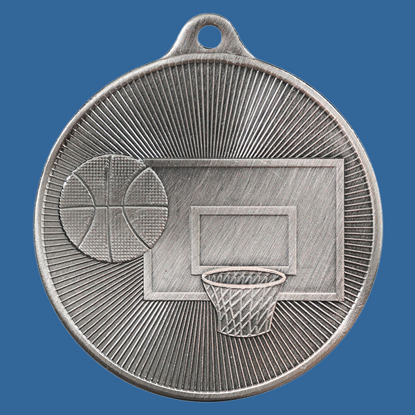 1088-7Se Universal Series Antique Iron Silver Basketball Medal 50mm