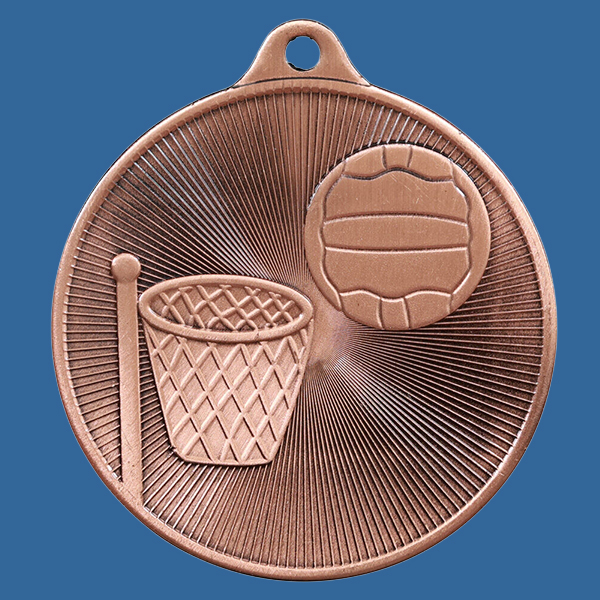 1088-8BRe Universal Series Antique Iron Bronze Netball Medal 50mm