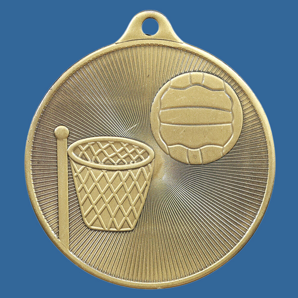 1088-8Ge Universal Series Antique Iron Gold Netball Medal 50mm