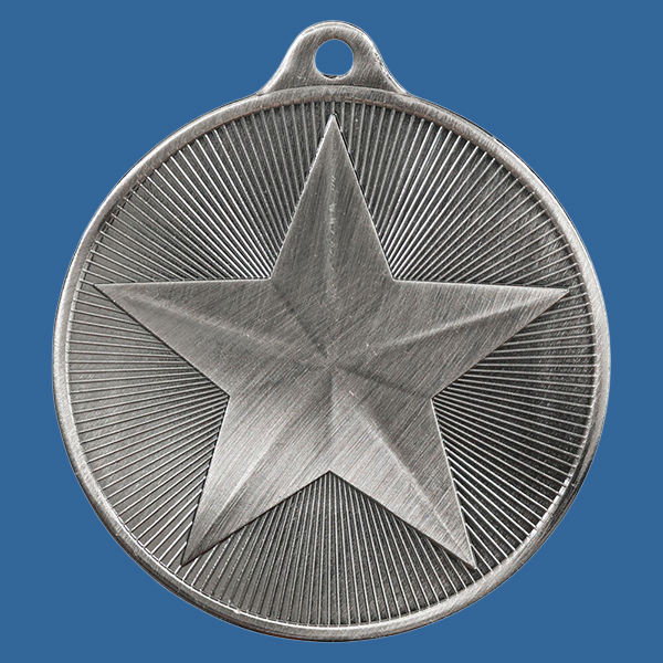1088-91Se Universal Series Antique Iron Silver Star Medal 50mm