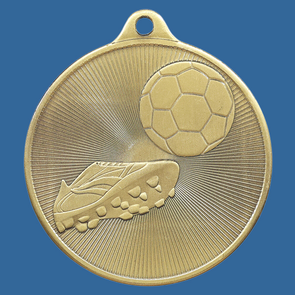 1088-9Ge Universal Series Antique Iron Gold Football Medal 50mm