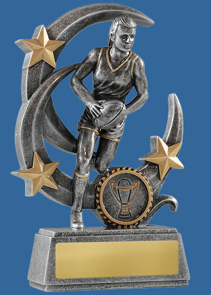 1145-3F_ Scythe Stars Series Female Aussie Rules Resin Trophy